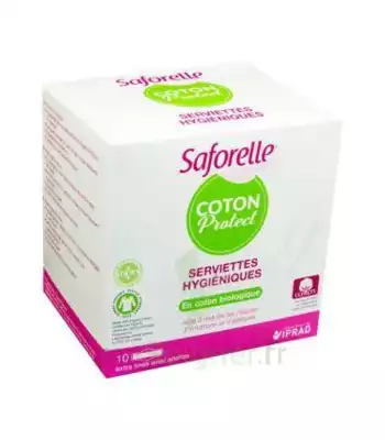 Saforelle Coton Protect Serviette Jetable Avec Ailette B/10 à VINCENNES